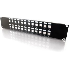 C2G 12-Port Patch Panel - Blank 1U Keystone Panel For Ethernet Cables - Works With Almost Any Snap-In Jack Including Cat6 - 03857, Black in Saudi Arabia