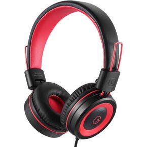 noot products Kids Headphones with Microphone K12 Stereo 5ft Long Cord with 85dB/94dB Volume Limit Wired On-Ear Headset for iPad/Amazon Kindle,Fire/Toddler/Boys/Girls/School(Blue/Lime)