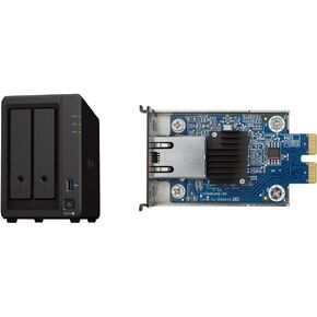 Synology 2-Bay DiskStation DS723+ (بدون أقراص) ووحدة ترقية الشبكة تضيف 1x 10GbE RJ-45 (E10G22-T1-Mini) in Kuwait