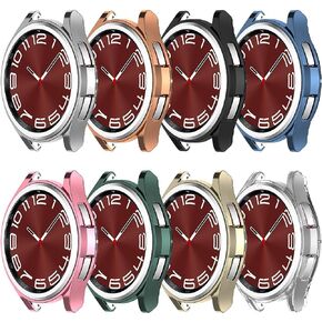 Screen Protector Case Compatible for Samsung Galaxy Watch 6 Classic 43mm 47mm Soft TPU Bumper Cover Case Replacement for Galaxy Watch6 Classic Smart Watch (47MM, 8Colors)
