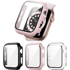 2 Pack Case for Apple Watch Series 3/2/1 38mm Screen Protector,Starlight | BHARVEST Cover with Tempered Glass Screen Protector for Apple Watch 38mm,Hard PC Bumper Scratch Resistant,Full Coverage in Saudi Arabia