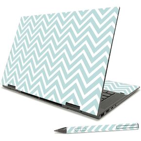 MightySkins Skin Compatible with HP Envy x360 15" (2021) - Aqua Chevron | Protective, Durable, and Unique Vinyl Decal wrap Cover | Easy to Apply, Remove, and Change Styles | Made in The USA in Saudi Arabia