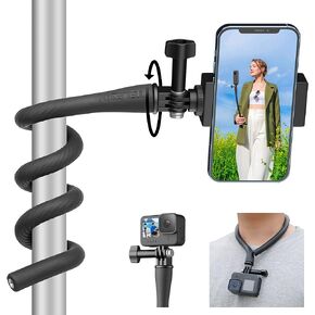TELESIN Flexible Mount Clamp Camera Tripod Stand Stick Pole for GoPro Insta360 iPhone, Neck Holder Bike Motorcycle Tube Bar Attach Accessories for Go Pro Max Hero 12 11 10 9 8 Insta 360 DJI Action 3 4 in Kuwait