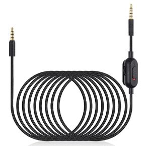 سلك Weishan G433 Aux متوافق مع سماعات الألعاب Logitech Wired G233 / G Pro/G Pro X، كابل صوت 3.5 ملم (1/8 بوصة) مع كتم صوت مدمج وتحكم في مستوى الصوت، 6.6 قدم