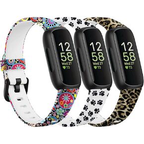 Ybludiy 3 Pack Compatible with Fitbit Inspire 3 Bands,Soft Sport Bands Silicone Replacement Wristband for Fitbit Inspire 3 Tracker Smart Watch for Women Men