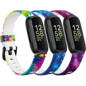 Ybludiy 3 Pack Compatible with Fitbit Inspire 3 Bands,Soft Sport Bands Silicone Replacement Wristband for Fitbit Inspire 3 Tracker Smart Watch for Women Men