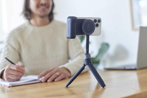 ShiftCam SnapGrip – Phone Camera Grip with Magnetic Mount, Wireless Shutter Button, Built-in Power Bank, Qi Wireless Charging & Tabletop Dock – Compatible with iPhone & Android – Stone in Saudi Arabia