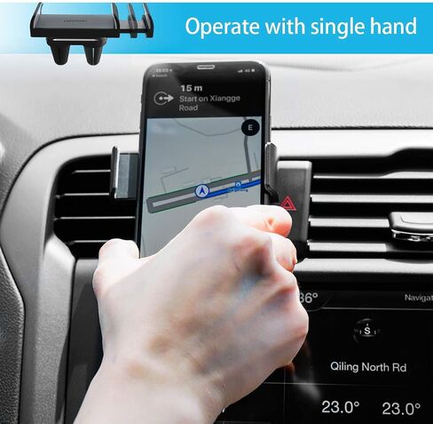 Lamicall Car Vent Phone Mount Two Grips Design Phone Holders for Your Car | Universal Car Phone Holder, Hands Free Phone Mount for iPhone 17 16 15 14 13 12 11 Mini SE Pro Smartphone for Women Men Black in Kuwait