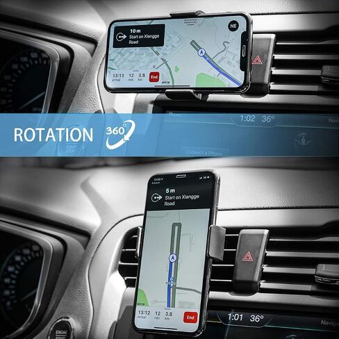 Lamicall Car Vent Phone Mount Two Grips Design Phone Holders for Your Car | Universal Car Phone Holder, Hands Free Phone Mount for iPhone 17 16 15 14 13 12 11 Mini SE Pro Smartphone for Women Men Black in Kuwait