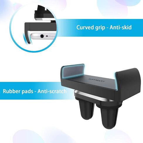 Lamicall Car Vent Phone Mount Two Grips Design Phone Holders for Your Car | Universal Car Phone Holder, Hands Free Phone Mount for iPhone 17 16 15 14 13 12 11 Mini SE Pro Smartphone for Women Men Black in Kuwait