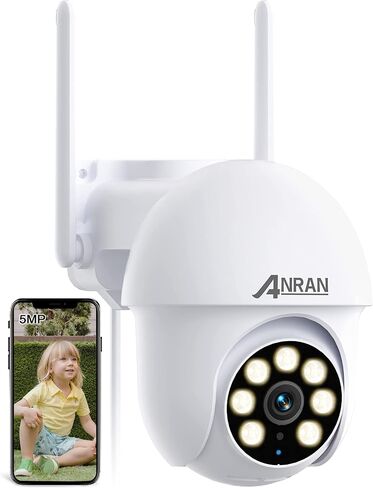 ANRAN 3K/5MP WiFi Security Camera for Home House Outdoor 2.4/5GHz Dual-Band | Auto-Tracking 360° Pan-Tilt 2-Way Audio Full Color Night Vision 24/7 Recording Local/Cloud Storage Weatherproof Fit Alexa in Saudi Arabia