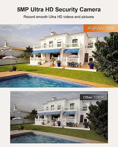 ANRAN 3K/5MP WiFi Security Camera for Home House Outdoor 2.4/5GHz Dual-Band | Auto-Tracking 360° Pan-Tilt 2-Way Audio Full Color Night Vision 24/7 Recording Local/Cloud Storage Weatherproof Fit Alexa in Saudi Arabia