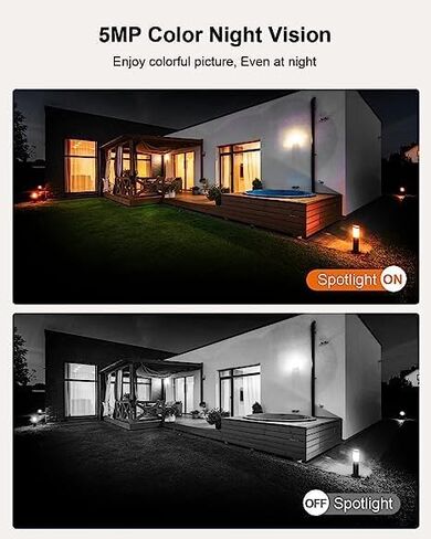 ANRAN 3K/5MP WiFi Security Camera for Home House Outdoor 2.4/5GHz Dual-Band | Auto-Tracking 360° Pan-Tilt 2-Way Audio Full Color Night Vision 24/7 Recording Local/Cloud Storage Weatherproof Fit Alexa in Saudi Arabia