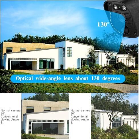 OOSSXX (5.0MP & 130° Ultra Wide-Angle) PIR Detection 2-Way Audio Dual Antennas Security Wireless Camera System Outdoor Wireless Security Camera, Home WiFi Surveillance Bullet Exterior Cameras in Kuwait