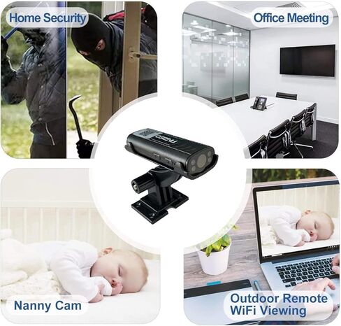 كاميرات مراقبة مخفية HUOMU Mini كاميرا تجسس 1080P HD لاسلكية واي فاي عرض عن بعد كاميرات مراقبة منزلية صغيرة مسجل فيديو داخلي وخارجي كشف الحركة الذكي in Kuwait