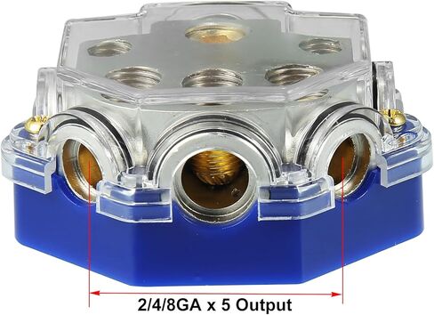 X AUTOHAUX 0/2/4 مقياس في 2/4/8 مقياس خارج 5 طرق ستيريو أمبير كتلة توزيع الطاقة الأرضية للسيارة مقسم صوت لهجة ذهبية in Kuwait
