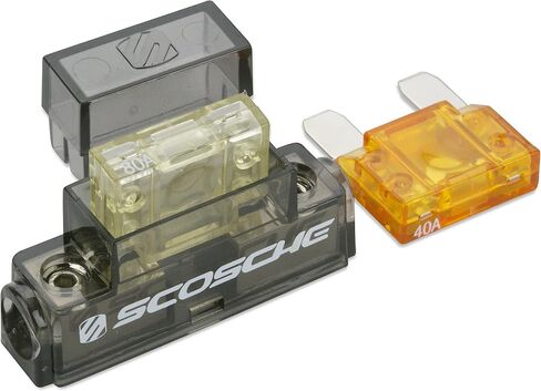 Scosche PMFHIKF in-line Fuse Holder for 4 or 8 Gauge Power Wire. Includes 40 and 80 Amp Maxi-Fuses in Kuwait