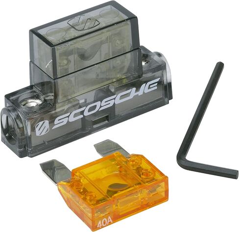 Scosche PMFHIKF in-line Fuse Holder for 4 or 8 Gauge Power Wire. Includes 40 and 80 Amp Maxi-Fuses in Kuwait