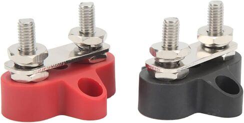 Qiilu كتلة توزيع الطاقة 2 قطعة محطة توزيع الطاقة كتلة 48 فولت M6 إيجابي سلبي 2 ترصيع كتلة وصل البطارية in Kuwait