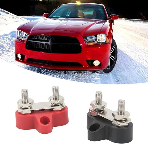 Qiilu كتلة توزيع الطاقة 2 قطعة محطة توزيع الطاقة كتلة 48 فولت M6 إيجابي سلبي 2 ترصيع كتلة وصل البطارية in Kuwait