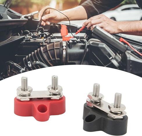 Qiilu كتلة توزيع الطاقة 2 قطعة محطة توزيع الطاقة كتلة 48 فولت M6 إيجابي سلبي 2 ترصيع كتلة وصل البطارية in Kuwait