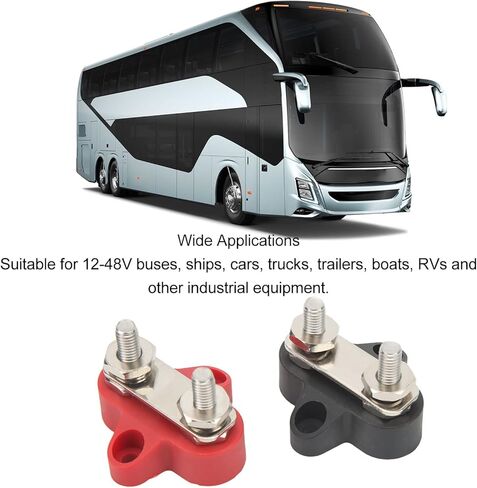 Qiilu كتلة توزيع الطاقة 2 قطعة محطة توزيع الطاقة كتلة 48 فولت M6 إيجابي سلبي 2 ترصيع كتلة وصل البطارية in Kuwait