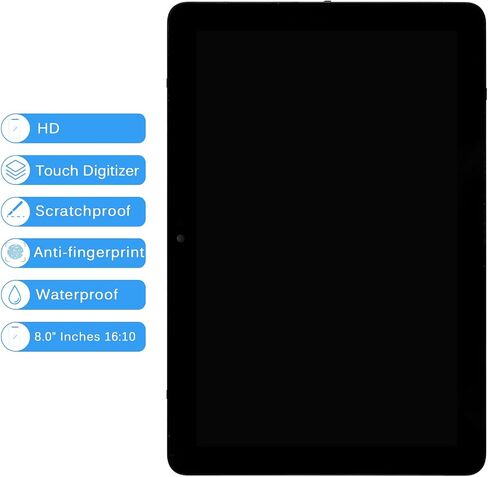 لـ Amazon Kindle Fire HD8 HD 8 10th Gen 2020 K72LL4 شاشة LCD تعمل باللمس، مجموعة استبدال لوحة زجاجية أمامية مع أدوات مجانية (أسود بدون إطار) in Kuwait