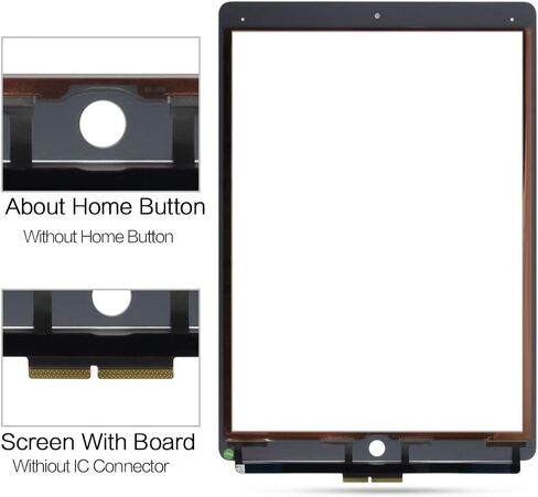 لجهاز iPad Pro 12.9 2015 1 1st Genertaion شاشة تعمل باللمس A1652 A1584 مجموعة عدسات لوحة مستشعر رقمية تعمل باللمس، بما في ذلك الزجاج المقسى مع أدوات إصلاح مجانية (بدون شاشة LCD) (أسود) in Saudi Arabia
