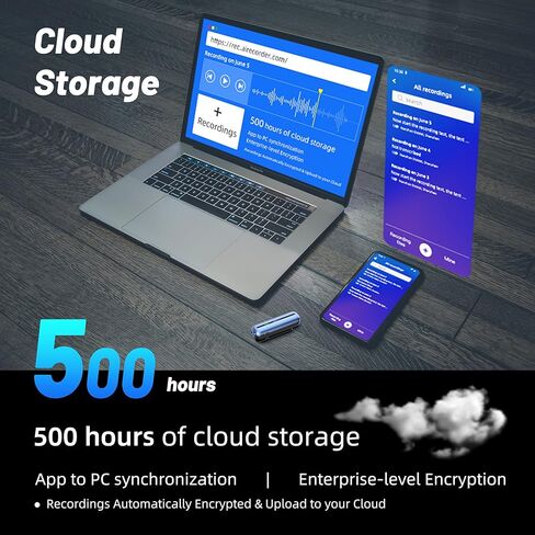 مسجل صوت رقمي صغير ذكي بسعة 16 جيجابايت مع خاصية النسخ والترجمة بالذكاء الاصطناعي، يدعم نقل الملفات عبر USB واللاسلكي من واسك in Kuwait