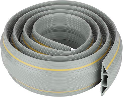 AGPTEK Heavy Duty Floor Cable Cover Cable Protector, 6.5 Ft, 3 Channels | Grey Floor Cord Cover, Mid Channel 0.93", Contains Cords, Cables and Wires, Office, Home, or Outdoor in Kuwait