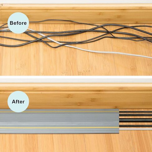 AGPTEK Heavy Duty Floor Cable Cover Cable Protector, 6.5 Ft, 3 Channels | Grey Floor Cord Cover, Mid Channel 0.93", Contains Cords, Cables and Wires, Office, Home, or Outdoor in Kuwait