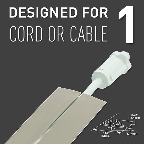 Legrand - غطاء سلك Wiremold، مخفي سلك عاجي للتلفزيون على الحائط، غطاء سلك بطول 15 قدم للأرضية أو غطاء سلك على الحائط لإخفاء أسلاك التلفزيون للتلفزيون على الحائط، Cdi-5 in Kuwait