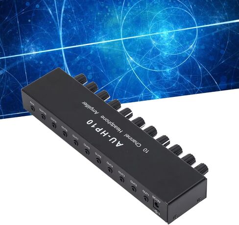 10 Channel Headphone Amplifier Headphone Splitter 1 Input 10 Output Stereo Audio Splitter Independent Control DC 12V for Studios, Stages in Saudi Arabia