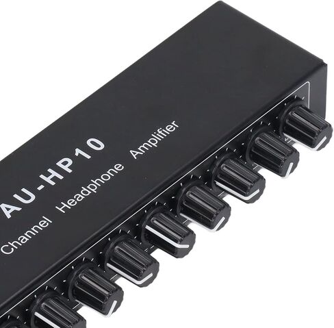 10 Channel Headphone Amplifier Headphone Splitter 1 Input 10 Output Stereo Audio Splitter Independent Control DC 12V for Studios, Stages in Saudi Arabia