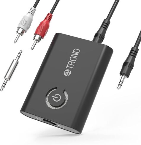 TROND Bluetooth 5.2 Transmitter Receiver, 2-in-1 Bluetooth Adapter for TV to Airpods or Wireless Headphones, Low Latency, 3.5mm Bluetooth Audio Adapter for Airplane Gym Equipment Home Stereo in Saudi Arabia