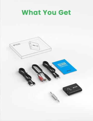 TROND Bluetooth 5.2 Transmitter Receiver, 2-in-1 Bluetooth Adapter for TV to Airpods or Wireless Headphones, Low Latency, 3.5mm Bluetooth Audio Adapter for Airplane Gym Equipment Home Stereo in Saudi Arabia