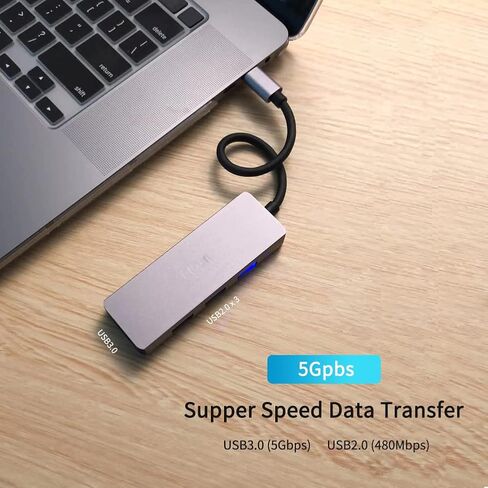 موزع USB C، موزع MFun USB C إلى USB 3.0 مع 4 منافذ USB محول الألومنيوم متوافق مع أجهزة MacBook Pro Air USB C وأجهزة أخرى من النوع C in Kuwait