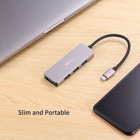 موزع USB C، موزع MFun USB C إلى USB 3.0 مع 4 منافذ USB محول الألومنيوم متوافق مع أجهزة MacBook Pro Air USB C وأجهزة أخرى من النوع C in Kuwait
