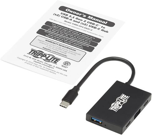 Tripp Lite USB C موزع 4 منافذ 2 USB-A & 2 منافذ USB-C USB 3. 1 Gen 2 ألومنيوم (U460-004-2A2C-2) in Kuwait