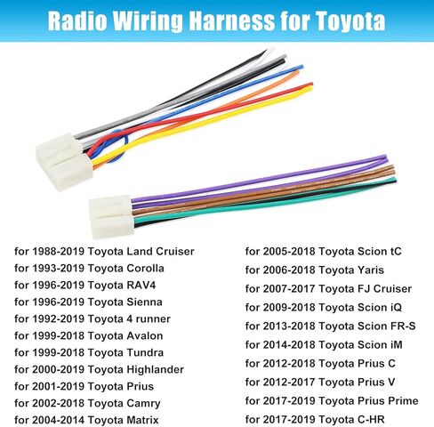 Fiegromech Car Radio Wiring Harness Replacement for 1992-2019 Toyota and 2010-2019 Subaru Stereo Wire Adapter Male Connector for Vehicle System (Non J B L) in Saudi Arabia