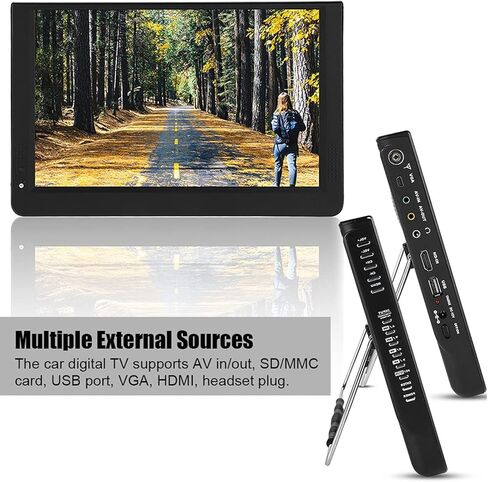 SYH&AQYE Portable TV LCD Monitor, 12in 1080P ATV/UHF/VHF Car Stereo Digital TV, High Sensitivity Tuner Car Radio Multimedia Player for Car Kids Travel in Kuwait