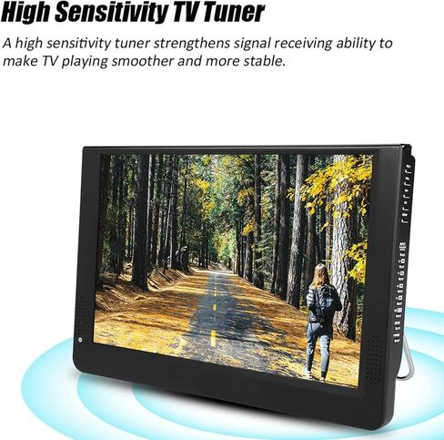 SYH&AQYE Portable TV LCD Monitor, 12in 1080P ATV/UHF/VHF Car Stereo Digital TV, High Sensitivity Tuner Car Radio Multimedia Player for Car Kids Travel in Kuwait