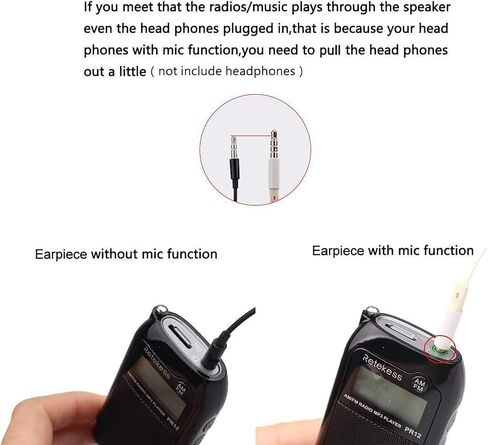 Retekess PR12 Portable Pocket Radio AM FM, Small Personal Radio, Digital AM FM Radio with Headphone Socket, Micro SD, Clear Display for Walking (White) in Saudi Arabia