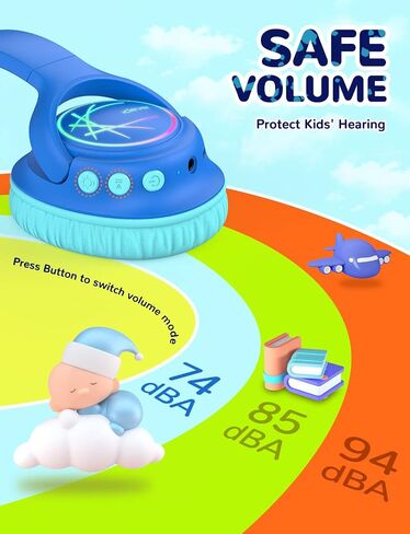 iClever BTH18 Kids Bluetooth Headphones LED Lights for Toddler Boys Girls in Kuwait
