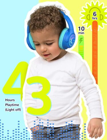 iClever BTH18 Kids Bluetooth Headphones LED Lights for Toddler Boys Girls in Kuwait