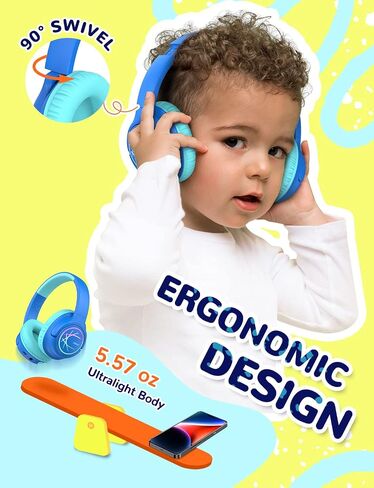 iClever BTH18 Kids Bluetooth Headphones LED Lights for Toddler Boys Girls in Kuwait