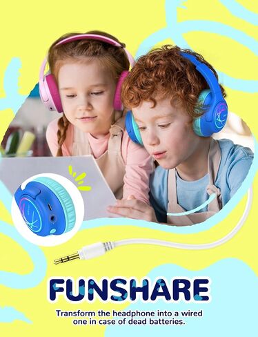 iClever BTH18 Kids Bluetooth Headphones LED Lights for Toddler Boys Girls in Kuwait
