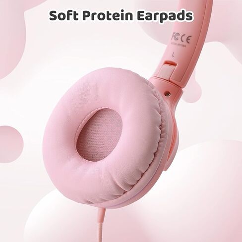 INFURTURE Kids Headphone for School with Microphone, Pink Wired Headphones in Kuwait