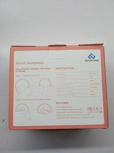 INFURTURE Kids Headphone for School with Microphone, Pink Wired Headphones in Kuwait