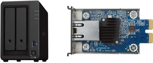 Synology 2-Bay DiskStation DS723+ (بدون أقراص) ووحدة ترقية الشبكة تضيف 1x 10GbE RJ-45 (E10G22-T1-Mini) in Kuwait